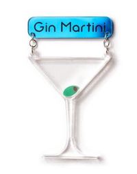 Gin Martini & Slippers Brooch