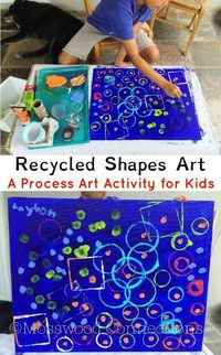 Recycled Shapes Art; A Process Art Activity for Kids; Recycled Shapes Process Art Project