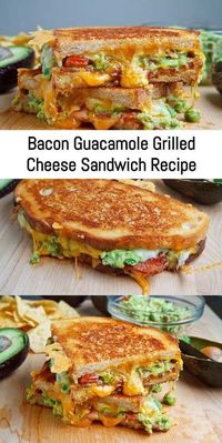 Jul 24, 2020 - A buttery and toasty grilled cheese sandwich stuffed with cool and creamy guacam… A buttery and toasty grilled cheese sandwich stuffed with cool and creamy guacamole, crispy bacon and melted jack and cheddar cheese. The crunchy crumbled tortilla chips in this grilled cheese pay tribute to the classic combination of tor…