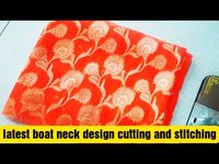 latest boat neck design cutting and stitching - YouTube