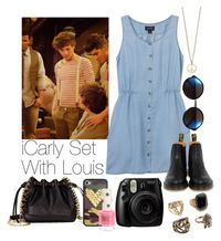 "iCarly Set With Louis" by onedirection-outfits1d ❤ liked on Polyvore featuring Monki, Dr. Martens, Juicy Couture, Topshop, Minor Obsessions and A.J. Morgan