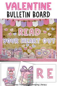 Celebrate Valentine's Day with this adorable reading-themed bulletin board! Perfect for your library or classroom, this display features heartwarming phrases like 'Read Your Heart Out' and 'Love to Read, Read to Love!' Inspire a love for books with this eye-catching and easy-to-create Valentine's bulletin board idea.