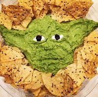 Yoda guacamole = yodamole Star Wars Christmas party hit!