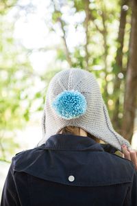 Free pompom hat knit pattern - Snowfall Ski Hood