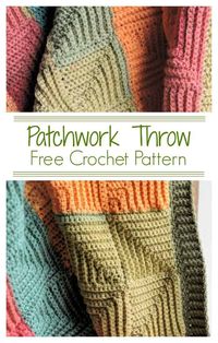 Patchwork Throw CrochetKim Free Crochet Pattern #CrochetKim #Crochet #freecrochetpattern #lionbrandyarn #crochetafghan #crochetthrow #crochetblanket #crochetlove