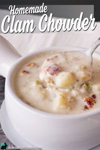 This New England clam chowder recipe will take you on a cold winter's day to straight to heaven! Loaded with clams and potatoes, this thick creamy soup is perfect for any occasion! Serve it up alongside some fresh bread so that your guests can dip their pieces into the delicious goodness too!