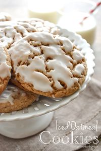 Iced Oatmeal Cookies. These are so, so, so good. They might just be the best cookie I've ever baked.