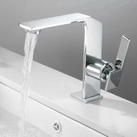 Waterfall Bathroom Sink Mixer Faucet Brass