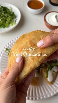 Fried quesadillas are a Mexican favorite! Made from pockets of fresh masa that are filled with cheese and various fillings and then fried until golden brown, they’re a staple in Mexican street food stands and are a popular Mexican antojito (snack).