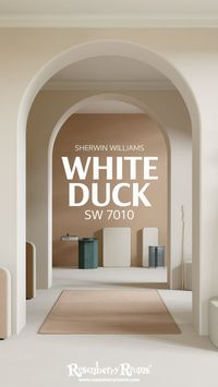 White Duck SW 7010 by Sherwin Williams is a warm, soft neutral that works beautifully in any space. Perfect for walls, trim, or accents, it adds a cozy, inviting feel. #WhiteDuckSW7010 #SherwinWilliams #NeutralDecor #HomeDecor #ColorInspiration