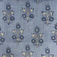 Poppy Sprig Blue Fabric | Cushion Fabric