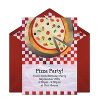 A great free birthday party invitation featuring a pizza design. We love this for inviting friends to a pizza birthday party!