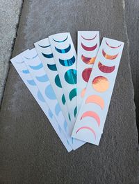 Holographic Moon Phases Vinyl Decals / Car Laptop Stickers