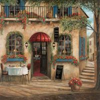 Centro Piazza Café Canvas Art by Ruane Manning | iCanvas