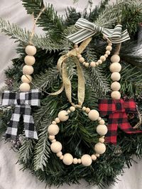 Boho Bead Ornaments.  Wreaths and Hanging Beaded Ornaments come in an order.  Set of 4 ornaments per order. Please specify if you'd like mixture, just wreaths or just hanging ornaments. Can also change out bows. Thank you for shopping from a small business.