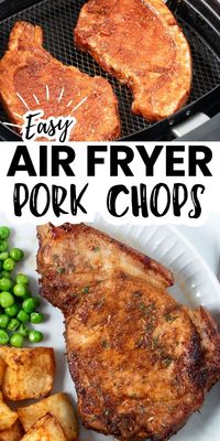 These air fryer pork chops are tender and juicy with delicious crispy caramalised edges. It's one of my favourite easy air fryer recipes that practically cooks itself!