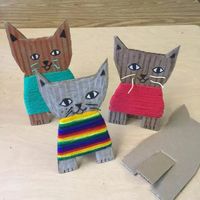 Cardboard Crafts for Kids: Kittens in Sweaters · Art Projects for Kids