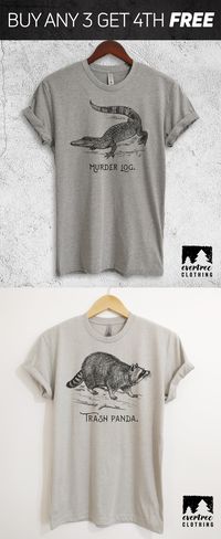 Shop More Funny Animal Shirts Like "Murder Log" And "Trash Panda" At Evertreeclothing.com.