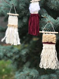 Set of 3 woven ornaments by Blanc Laine