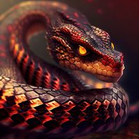 Add intrigue and intensity to your collection with a red flame snake. Its mystical reptile brings fantasy epic view into your office. Displate is a one-of-a-kind metal poster designed to capture your unique passions. Sturdy, magnet mounted, and durable – not to mention easy on the eyes!