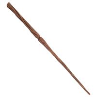 Beautiful designed magical accessory is made to look like turned wood with natural wood grain design and exquisite details; Every aspiring wizard or witch needs a wand before catching the train back to school Cast of resin from an original hand carving with natural wood grain look; Solid weight makes for a satisfying and authentic feel when held; Steel core prevents warping and and makes the wand extra strong Wand measures approximately 13.75 inches; Great for display with a collection, on its o