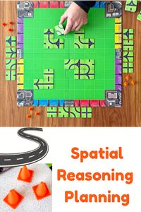 Hit the road for an unforgettable journey! Plan your way through twists and turns using spatial reasoning and strategy. Build bypasses and navigate smoothly, using traffic cones to add a creative twist to your adventure. Skills: Spatial Reasoning, Planning  I am an affiliate for SimplyFun.