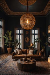 Step into the world of stunning dark Boho living room ideas, where everyday interior designer magic transforms your space into a cozy and chic oasis. Descover more  ...    #Fall #Decor #ad #Inspiration #thanksgiving #Autumn  Bohemian living room decor, Modern boho living room, Dark boho furniture, Boho chic interior design, Eclectic bohemian style