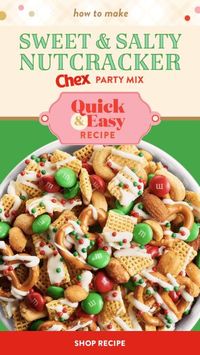 Make the season sparkle with Sweet & Salty Nutcracker Chex Party Mix! It’s the merry holiday mix that will make every spirit bright. Shop recipe!