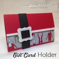 Make Your Own Gift Card Holder - with Santa & Co designer series paper and Santa's belt buckle. Directions at lovenstamps.com