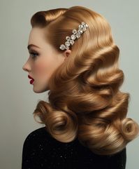 Make a formidable announcement with unfashionable waves Christmas coiffure with the aid of including glowing pin curls. This Christmas coiffure is perfect for medium duration and curly hair, bringing together Hollywood waves with a touch of antique Hollywood glamour. every curl is pinned and embellished with crystal-studded clips or barrettes, making it a clearly festive hair appearance. With the delivered sparkle, those curls seize the essence of Christmas hair and classic glamour, ensuring a glance that’s as impressive as it's miles elegant.