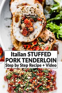 Impress everyone with this easy Italian stuffed pork tenderloin recipe in the oven. With spinach, prosciutto and cheese, it's a perfect make ahead dinner for entertaining and a cheap way to feed a crowd!