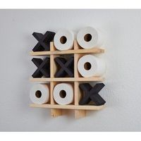 Our bath roll holder is a unique way to keep extra rolls close and add fun décor to a bathroom. The painted X's create a vibrant contrast with the boards. The board includes 4 X's & each piece has keyhole cutouts in the back for easy hanging all boards come fully assembled and ready to hang right out of the box. Display the boards loaded with X's & TP O's or remove a few and add in a succulent plant, air freshener, or something else that fits your style. We mill all of our wood in-house and part