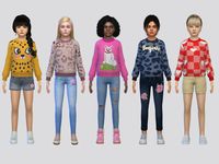 The Sims Resource - Graphic Sweaters Girls