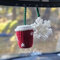 This listing is for a digital download only. No physical item will be sent This pattern is written in English, using Standard US crochet terms. This mini holiday cup car hanger is so cute and perfect for a quick project or holiday gift! They work up so fast you can make a bunch in no time. You can make these for a car mirror hanger, an ornament or garland... the possibilities are endless! This pattern uses basic stitches and techniques, so it's great for a beginner familiar with the basic stitch