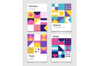 Vintage swiss graphic, geometric bauhaus shapes. Vector post (908744) | Illustrations | Design Bundles