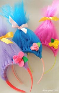 DIY Troll Hair Headbands with Video Tutorial