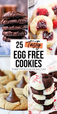 Don't have eggs or need to avoid eggs due to an allergy? These easy cookie recipes are egg free but still delicious! Includes classic favorites!