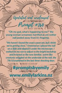 Fantastic updates of Emily's original writing prompts designed to get creative ideas flowing! #PromptsByEmily #WritingPrompts #WritingPrompt #StoryPrompts #WritingInspiration #Prompt #Prompts #StoryStarters #WritingInspiration #Prompt #Writing #CreativeWriting #CreativeWritingIdeas #EmilyLarkins #EmilyLarkinsAuthor #Preptober #AmWriting #WritersOfPinterest #ThrillerPrompt #HorrorPrompt #MysteryPrompt #SciFiPrompt