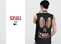 Sims 4 CC, waekey: Skull Top • New mesh • Category: top...