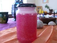 Calm Down/Transition Jar.  It is really easy to make.  The goal is that when they are feeling out of control, they shake the jar, then sit and watch the glitter settle in the water. When the glitter settles, they can get up. This one is a really great technique to use in lieu of timeout.