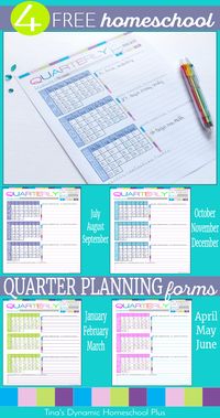 4 FREE Printable Quarterly Homeschool Planning Forms - Homeschool Giveaways