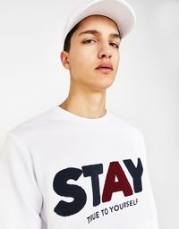 Sweatshirt with terry slogan