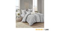 Amazon.com: INK+IVY Imani 100% Cotton Duvet Mid Century Modern Design, All Season Comforter Cover Bedding Set, Matching Shams, King/Cal King, Gray Chenille Tufted Accent 3 Piece : Home & Kitchen