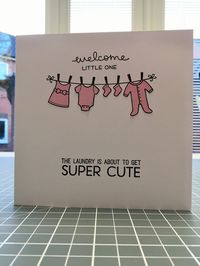 Handmade Welcome Baby card for a girl using Lawn Fawn Little Bundle and MFT Welcome Baby stamps and dies.