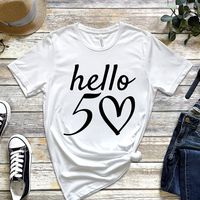 Hello 50 Shirt, 50th Birthday Shirt, Fiftieth Birthday Shirt, Birthday Trip Shirt, 50th Birthday Idea, 50th Birthday Gift Welcome to my store! My Store's aim is to provide you with a quality service and products. If you have a problem or have a question in your mind, you can contact us 24/7. I reply to messages during the day. My T-shirts are Bella Canvas and one of the best quality products on the market. The Unisex t-shirts are retail fit and a little bit relaxed. Make sure you check our size-