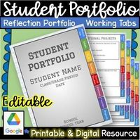 Editable, digital and printable student portfolio project, no copies needed. Includes a pre-made ready to assign template that can be adjusted to fit any classroom as needed. Editable on Google Slides, saves in Google Drive for ease of use every year!Ideal for an end of the year assignment or a port...