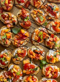 Peach Bruschetta with Whipped Ricotta