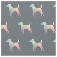 Smooth Fox Terrier Geo Dog Silhouette Pastel Fabric | Zazzle.com