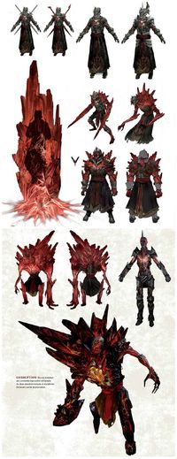 Red lyrium corruption concept art, 'The Art of Dragon Age: Inquisition'