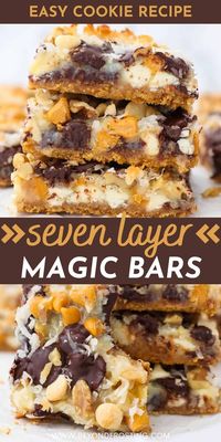 Packed with layers upon layers of your favorite sweets and treats, these easy cookie bars are a must-make dessert. Commonly known as Seven Layer Bars or Magic Bars, these are simply irresistible.